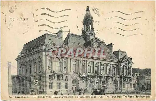 Cartes postales Tours (I et L) L'Hotel de Ville (Daloux architecte) La Place (cote Sud)
