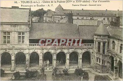 Ansichtskarte AK Tours (I et L) Cloitre de la Psalette (XVe et XVIe siecles) Vue d'ensemble Promenoirs et Escalie