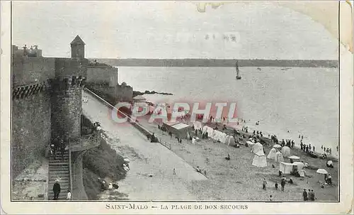 Cartes postales Saint Malo La Plage de BOn secours