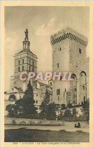 Cartes postales Avignon La Tour Campane et la Cathedrale
