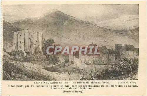 Ansichtskarte AK Saint Nectaire en 1830 les ruines du chateau feodal il fut brule par les habitants du pays en 17