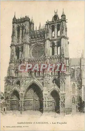 Cartes postales Cathedrale d'Amiens La Facade