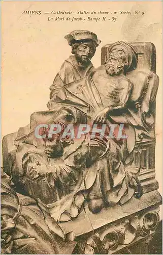 Cartes postales Amiens Cathedrale Stalles du choeur La Mort de Jacob Rampe