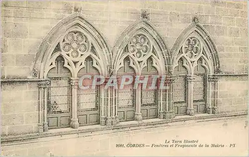 Cartes postales Le Tarn Illustre Cordes Fenetres et Fragments de la Mairie