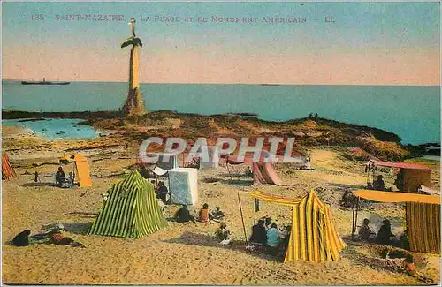 Ansichtskarte AK Saint Nazaire La Plage et le Monument Americain