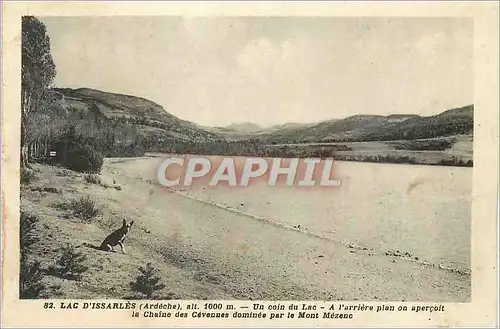 Ansichtskarte AK Lac D'Issarles (Ardeche) Un coin du Lac A l'Arriere plan on apercoit la Chaine des Cevennes domi