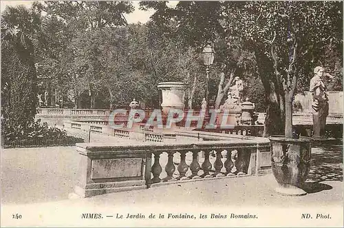 Ansichtskarte AK Nimes Le Jardin de la Fontaine Les Bains Romains