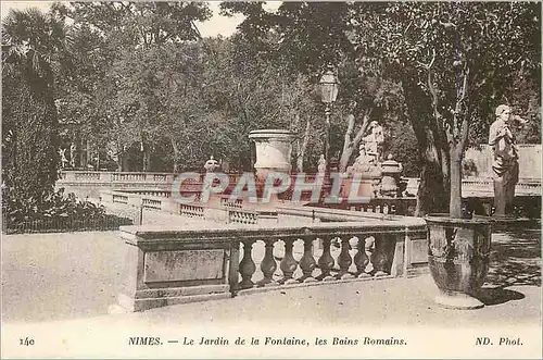 Cartes postales Nimes Le Jardin de la Fontaine Les Bains Romains