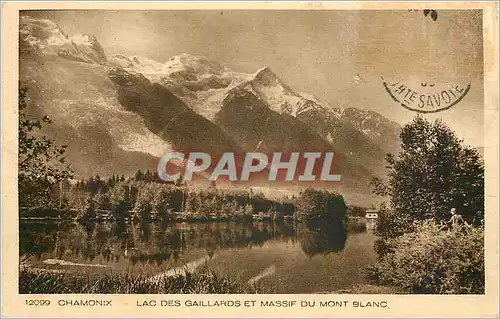 Cartes postales Chamonix Lac des Gaillards et Massif du Mont Blanc