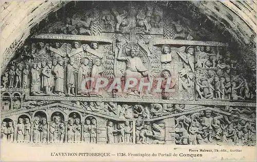 Cartes postales L'Aveyron Pittoresque Frontispice du Portail de Conques