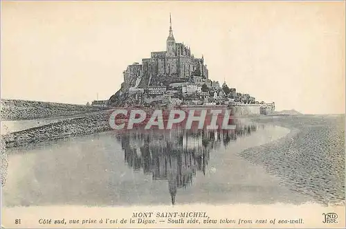 Cartes postales Mont Saint Michel Cote sud vue prise a l'est de la Digue