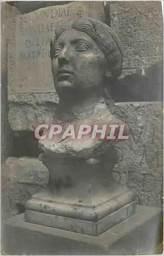 CARTE PHOTO Statue Buste Antiquite Rome
