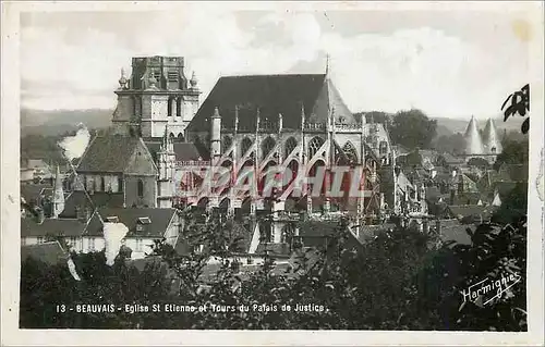 Cartes postales moderne Beauvais Eglise St Etienne et Tours du Palais de Justice