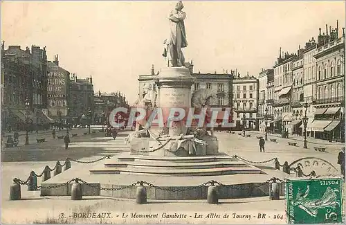 Cartes postales Bordeaux Le Monument Gambetta Les Allees de Tourny
