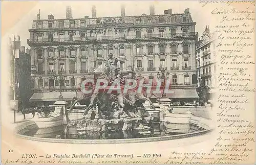 Cartes postales Lyon La Fontaine Bartholdi (Place des Terreaux) (carte 1900)