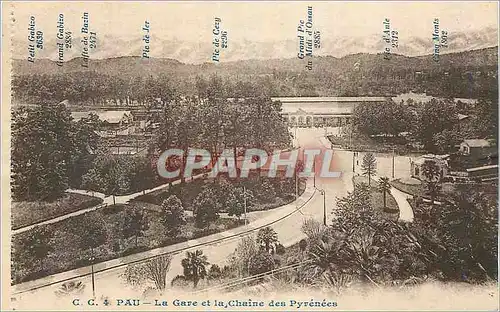 Cartes postales Pau La Gare et la Chaine des Pyrenees