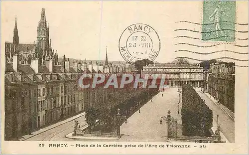 Cartes postales Nancy Place de la Carriere prise de l'Arc de Triomphe