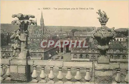 Cartes postales Nancy Vue panoramique prise de l'Hotel de Ville