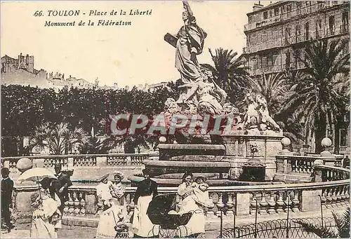 Cartes postales Toulon Place de la Liberte Monument de la Federation Nourrices Enfants
