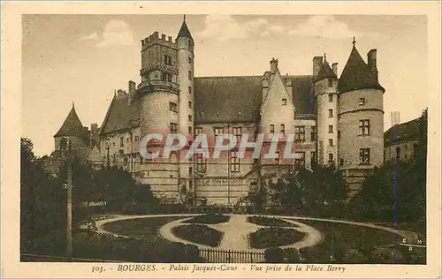 Cartes postales Bourges palais jacques coeur vue prise de la place berry
