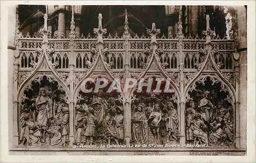 Cartes postales moderne Amiens la cathedrale la vie de st jean baptiste(bas relief)