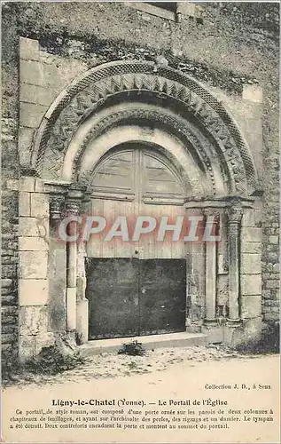 Cartes postales Ligny le chatel(yonne) le portail de l eglise
