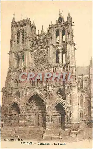 Cartes postales Amiens cathedrale la facade