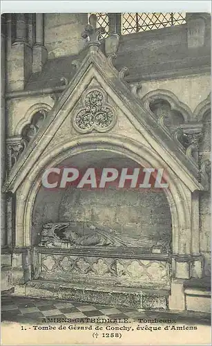 Cartes postales Amiens cathedrale tombeau 1 tombe de gerard de conchy eveque d amiens (1258)