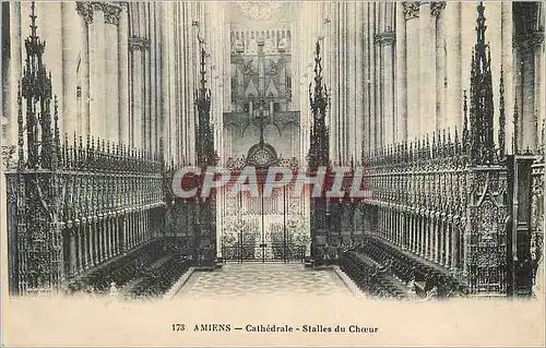 Cartes postales Amiens cathedrale stalles du ch�ur Orgue