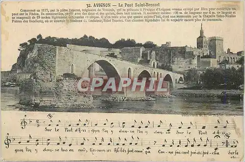 Cartes postales Avignon le pont saint benezet