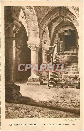 Cartes postales Le mont saint michel la galerie de l aquilon