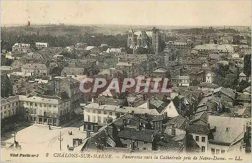 Cartes postales Chalons sur marne panorama vers la cathedrale pris de notre dame