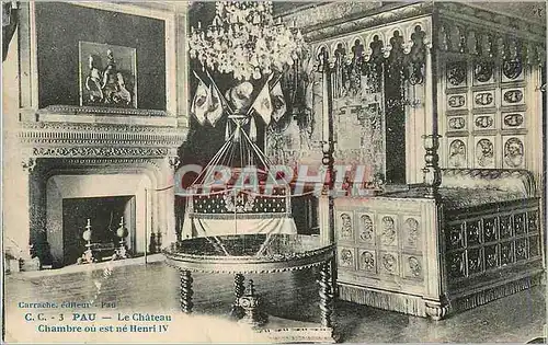 Ansichtskarte AK Pau le chateau chambre ou est ne henri iv