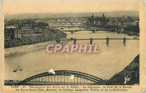 Ansichtskarte AK Lyon 80 perspective des ponts sur le rhone