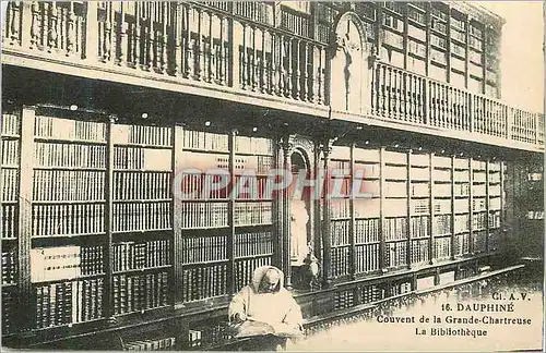 Cartes postales Dauphine couvent de la grande chartreuse la bibliotheque