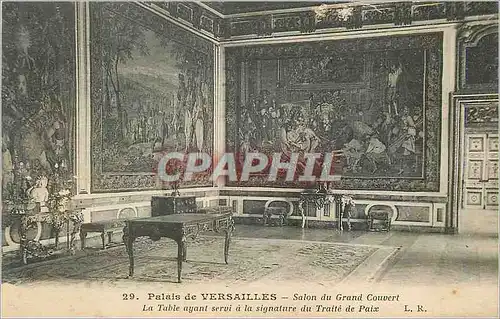 Ansichtskarte AK Palais de versailles salon du grand couvert la table ayant servi a la signature du traite de pai