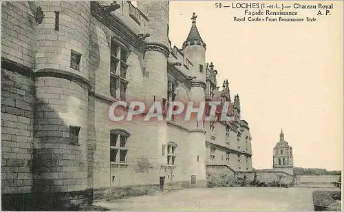 Cartes postales Loches (i et l) chateau royal facade renaissance royal castle front renaissance style