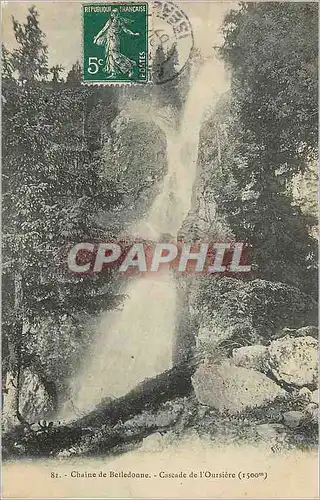 Cartes postales Chaine de belledonne cascade de l oursiere (1500m)