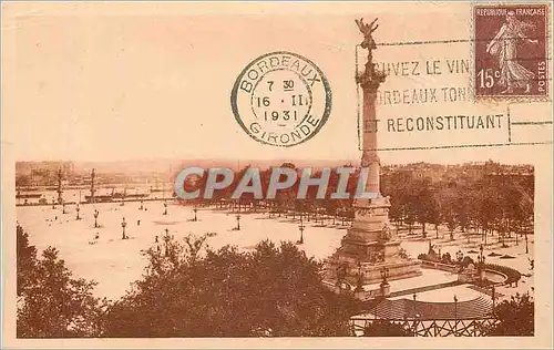 Cartes postales Bordeaux monument des girondins et les quinconces