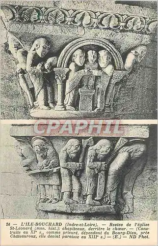 Cartes postales L ile bouchard (indre et loire) restes de l eglise st leonard (mon hist)