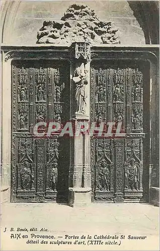 Cartes postales Aix en provence portes de la cathedrale st sauveur detail des sculptures d art (xiiie siecle)