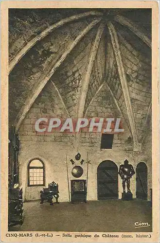 Cartes postales Cinq mars (i et l) salle gothique du chateau (mon histor)