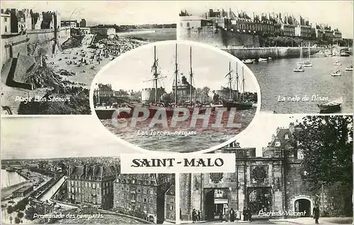 Cartes postales moderne Saint malo (ille et vilaine) vues pittoresques Plage Bon Secours La cale de Dinan Les terres neu