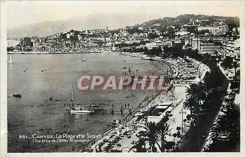 Moderne Karte Cannes la plage et le suquet (vue prise de l hotel miramar)