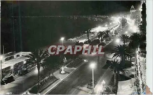 Moderne Karte La cote d azur la nuit la prommenade des anglais