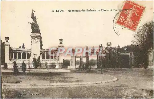 Ansichtskarte AK Lyon monument des enfants du rhone et entree