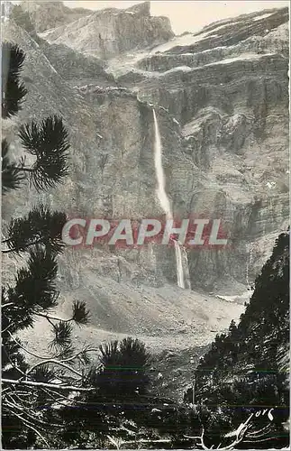 Moderne Karte Gavarnie (h p) le cirque la grande cascade (422m de chute)