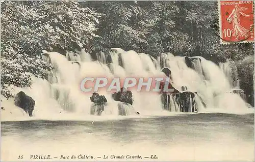 Cartes postales Vizille parc du chateau la grande cascade