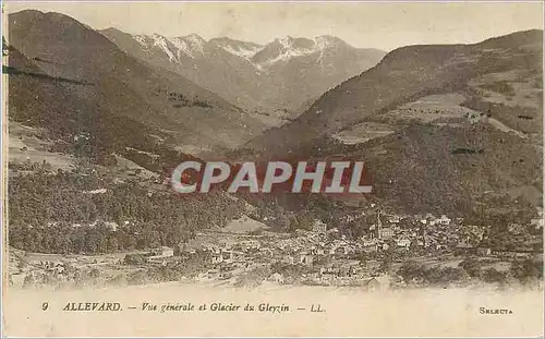 Cartes postales Allevard vue generale et glacier du gleyzin