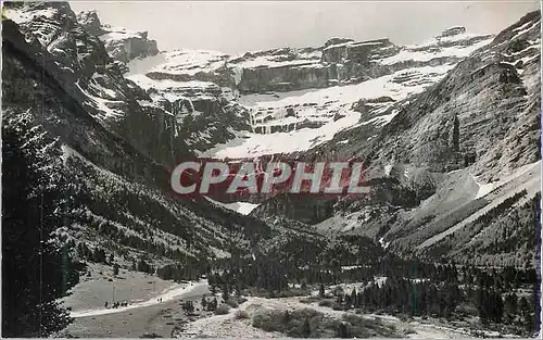 Cartes postales moderne Nos belles pyrenees 1442 gavarnie (h p) les cretes du cirque 3200 m frontiere espagnole et le ga